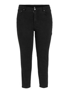 Vila Dżinsy - Skinny fit - w kolorze czarnym rozmiar: 46. Czarne jeansy Vila, z aplikacjami, ze skóry. Za 118,56 zł.