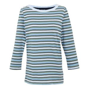 T-shirt Damski W Paski Baylette II. Białe t-shirty Regatta, xs, bez wzorów, bez kołnierzyka, bez ramiączek. Za 54,99 zł.