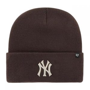 Brand 47 czapka zimowa miejska MLB New York Yankees brązowa. Brązowe czapki 47 Brand, bez wzorów. Za 119,00 zł.