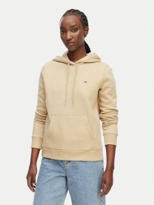 Tommy Jeans Bluza Flag DW0DW19958 Beżowy jasny Regular Fit. Brązowe bluzy Tommy Jeans, xs, bez wzorów, z bawełny, bez kaptura. Za 329,99 zł.