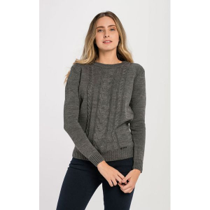 Sweter w kolorze szarym. Szare swetry oversize marki Jimmy Sanders, ze splotem, z dekoltem w łódkę. W wyprzedaży za 99,95 zł.
