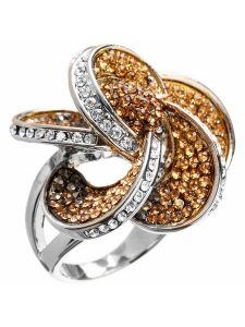 MENTHE À L'O Pierścionek z kryształami rozmiar: 54. Brązowe pierścionki MENTHE À L'O, z kryształem. Za 174,84 zł.