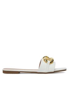 DeeZee Klapki Q28-2 Biały. Białe klapki DeeZee, bez wzorów, z materiału, bez obcasa. Za 119,99 zł.