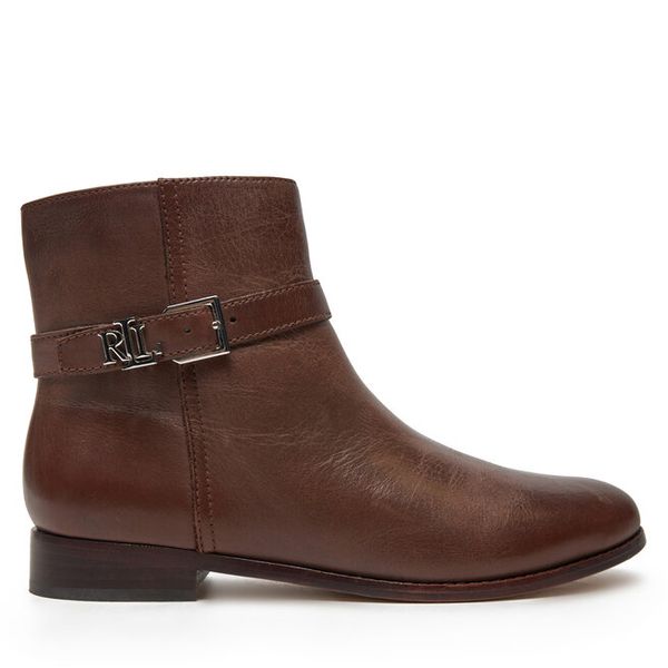 Botki LAUREN RALPH LAUREN. Brązowe botki Lauren Ralph Lauren, bez wzorów, bez obcasa, na płaskiej podeszwie, bez zapięcia. Za 579,99 zł.