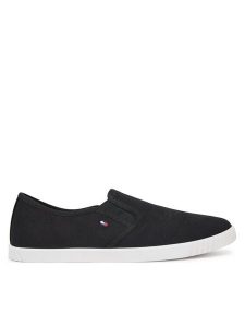 Tommy Hilfiger Tenisówki Canvas Slip-On Sneaker FW0FW08640 Czarny. Czarne trampki TOMMY HILFIGER, bez wzorów, z materiału, bez zapięcia. Za 309,99 zł.