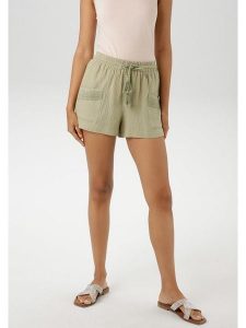 Aniston Szorty w kolorze zielonym rozmiar: 40. Zielone szorty Aniston, bez wzorów, z bawełny, z podwyższonym stanem. Za 65,99 zł.