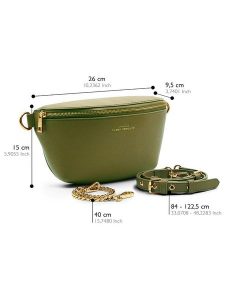 ATELIERS SAINT GERMAIN Skórzana saszetka w kolorze khaki - 26 x 15 x 9,5 cm rozmiar: onesize. Brązowe nerki i saszetki ATELIERS SAINT GERMAIN, bez wzorów, z materiału. Za 304,99 zł.