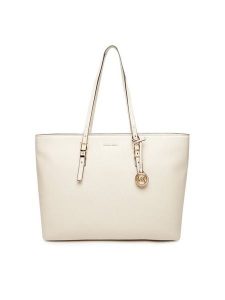 MICHAEL Michael Kors Torebka Quinn 30T5GQNT9L Écru. Shopper bag MICHAEL Michael Kors, bez wzorów, ze skóry, bez dodatków. Za 719,99 zł.