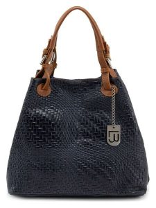 Lucca Baldi Skórzana torebka "Sarzana" w kolorze granatowym - 37 x 45 x 15 cm rozmiar: onesize. Niebieskie torebki klasyczne Lucca Baldi, bez wzorów, z materiału, przez ramię, bez dodatków. Za 260,99 zł.