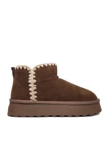 Badura Śniegowce EO-ANDI-TS6295-01 Brązowy. Brązowe buty zimowe Badura, ze skóry, bez obcasa, bez zapięcia. Za 209,99 zł.
