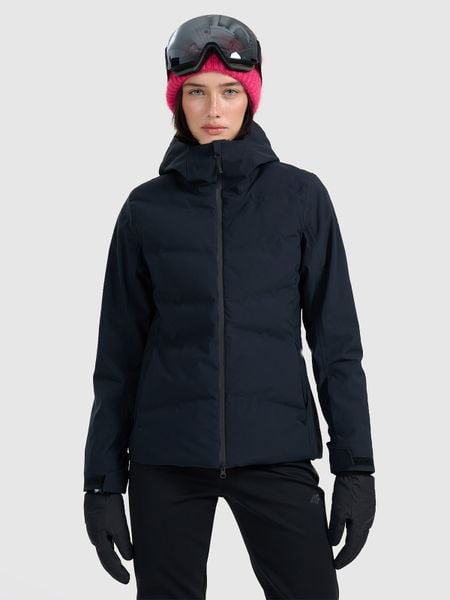 4F Kurtka narciarska membrana 10000 damska - czarna L. Czarne kurtki 4f, na zimę, l, bez wzorów, z materiału, bez kaptura. W wyprzedaży za 399,99 zł.