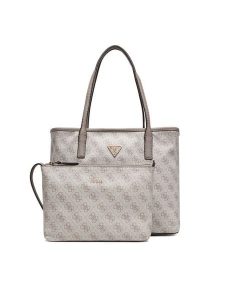 Guess Torebka Victtoria HWESG9 51428 Beżowy. Brązowe shopper bag Guess, z aplikacjami, ze skóry, bez dodatków. Za 679,99 zł.