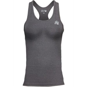 Damski tank top Gorilla Wear Aspen. Szare topy GORILLA WEAR, m, bez wzorów, sportowe, bez kołnierzyka, bez ramiączek. Za 165,50 zł.