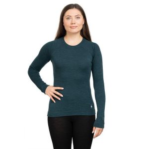 Koszulka termoaktywna damska Smartwool Merino 250 Baselayer Crew Boxed. Niebieskie koszule nocne Smartwool, bez wzorów, bez ramiączek. Za 429,99 zł.
