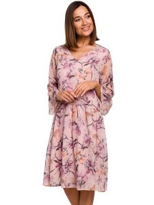 Stylove Sukienka w kolorze jasnoróżowym ze wzorem rozmiar: XL. Różowe sukienki Stylove, xl, bez wzorów, bez kołnierzyka, bez ramiączek, midi. Za 206,42 zł.