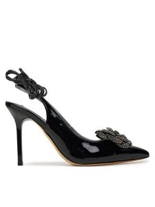 Marella Szpilki Avi 2423526017200 Czarny. Czarne sandały Marella, bez wzorów, z lakierowanej skóry, bez obcasa. Za 689,99 zł.