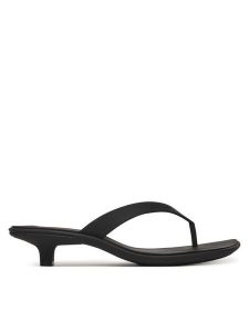 Calvin Klein Japonki Flip Flop Kitten Heel Thong Tpu HW0HW02965 Czarny. Czarne klapki Calvin Klein, bez wzorów, ze skóry, bez obcasa. Za 359,99 zł.