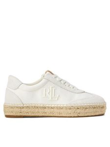 LAUREN RALPH LAUREN Espadryle Luize 802959230001 Biały. Białe espadryle Lauren Ralph Lauren, bez wzorów, z materiału, bez obcasa. Za 489,99 zł.