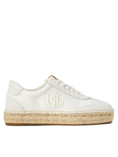 LAUREN RALPH LAUREN Espadryle Luize 802959230001 Biały. Białe espadryle Lauren Ralph Lauren, bez wzorów, z materiału, bez obcasa. Za 489,99 zł.