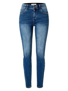 Timezone Dżinsy "Aleena" - Tight fit - w kolorze niebieskim rozmiar: W30/L30. Niebieskie jeansy Timezone, z aplikacjami. Za 122,96 zł.