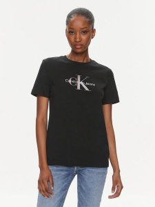 Calvin Klein Jeans T-Shirt Diffused Monologo J20J223264 Czarny Regular Fit. Czarne t-shirty Calvin Klein Jeans, s, bez wzorów, z bawełny, bez kołnierzyka, bez ramiączek. Za 129,99 zł.