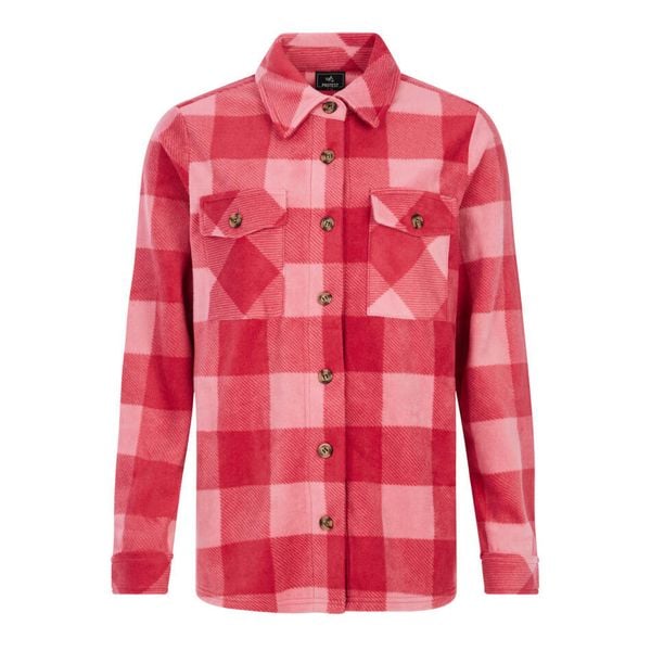 Damska koszula z długim rękawem Protest Patsey. Czerwone koszule Protest, bez wzorów, bez kołnierzyka, bez ramiączek. Za 309,00 zł.