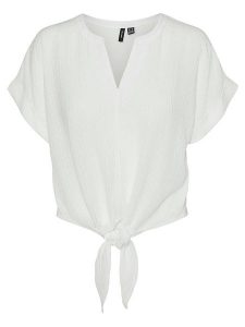 Vero Moda Koszulka w kolorze białym rozmiar: XS. Białe bluzki Vero Moda, xs, bez wzorów, bez kołnierzyka, bez ramiączek. Za 118,56 zł.