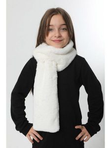 Lucky Bees Szal w kolorze białym - 106 x 15 cm rozmiar: onesize. Białe szaliki Lucky Bees, bez wzorów, z futra. Za 91,77 zł.