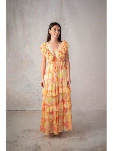 Lula Natura Sukienka w kolorze pomarańczowym rozmiar: onesize. Pomarańczowe sukienki Lula Natura, bez wzorów, bez kołnierzyka, bez ramiączek, maxi. Za 180,06 zł.