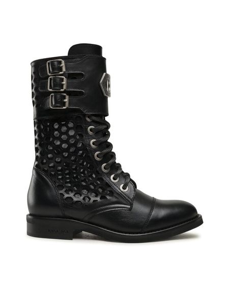 Rage Age Trzewiki RA-16-03-000132 Czarny. Czarne botki Rage Age, bez wzorów, ze skóry, bez obcasa, na płaskiej podeszwie, bez zapięcia. Za 419,99 zł.