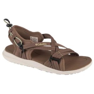 Sandały Columbia Sandal 1889551252 brązowe. Brązowe sandały bez wzorów, z gumy, bez obcasa, bez zapięcia. W wyprzedaży za 359,42 zł.