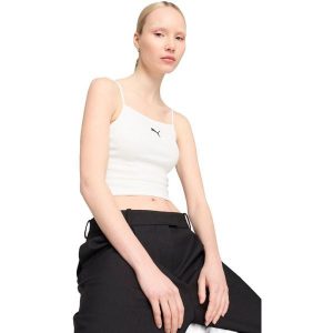 Podkoszulek Puma Wardrobe Ess Ribbed Tank Top, Kobiety. Białe topy Puma, xl, bez wzorów, z bawełny, sportowe, bez kołnierzyka, bez ramiączek. Za 190,00 zł.