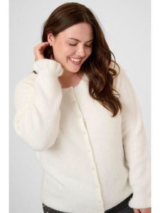 KAFFE curve Kardigan "Cirsten" w kolorze kremowym rozmiar: L. Brązowe kardigany KAFFE curve. Za 126,99 zł.