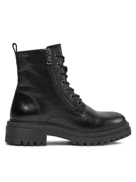 Geox Trapery D Iridea F D16HRF 00043 C9999 Czarny. Czarne buty zimowe Geox, ze skóry, bez obcasa, bez zapięcia. Za 379,99 zł.