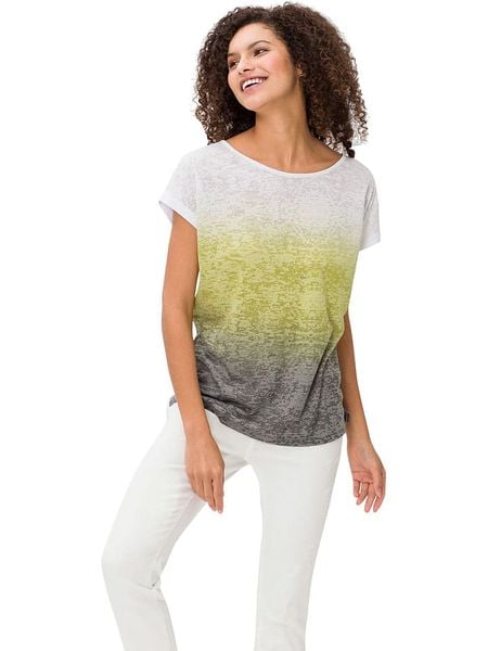 Heine Koszulka w kolorze oliwkowo-kremowym rozmiar: 38. Brązowe bluzki Heine, bez wzorów, bez kołnierzyka, bez ramiączek. Za 43,99 zł.