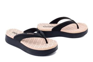 AZALEIA 19180 Maria BM637 black/beige, klapki japonki damskie. Czarne klapki Azaleia, bez wzorów, bez obcasa. Za 184,90 zł.