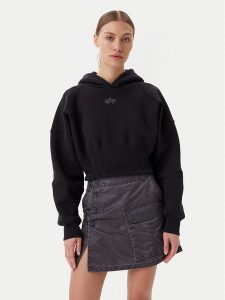 Alpha Industries Bluza 148041 Czarny Regular Fit. Czarne bluzy Alpha Industries, xs, bez wzorów, z bawełny, bez kaptura. Za 269,99 zł.