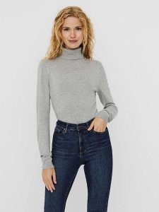 Vero Moda Koszulka w kolorze szarym rozmiar: XL. Szare bluzki Vero Moda, xl, bez wzorów, bez kołnierzyka, bez ramiączek. Za 57,06 zł.