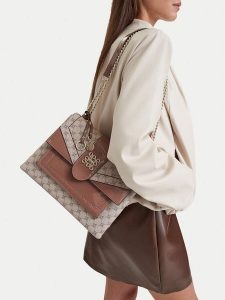 Nine West Torebka EO-MINIMAL CHIC-TK26009 Beżowy. Brązowe listonoszki Nine West, bez wzorów, ze skóry, bez dodatków. Za 349,99 zł.