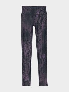4F Legginsy sportowe w kolorze antracytowo-jasnoróżowym rozmiar: XS. Czarne legginsy 4f, bez wzorów, z materiału. Za 61,46 zł.