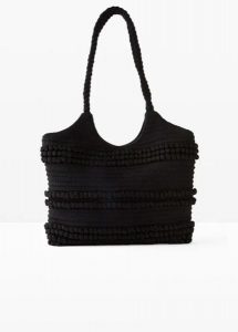 Bawełniana torba shopper o strukturalnym wyglądzie. Czerwone shopper bag bonprix, bez wzorów, z bawełny, bez dodatków. Za 54,99 zł.