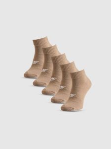 4F Skarpetki krótkie (5-pack) damskie - beżowe 35-38. Brązowe skarpetki 4f, bez wzorów, z bawełny. Za 59,99 zł.