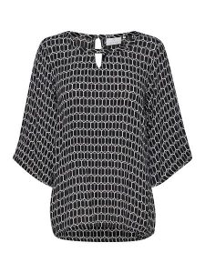 Kaffe Bluzka "Hildur" w kolorze kremowo-czarnym rozmiar: 36. Czarne bluzki Kaffe, bez wzorów, z wiskozy, bez kołnierzyka, bez ramiączek. Za 97,32 zł.