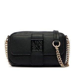 Torebka Armani Exchange. Czarne listonoszki Armani Exchange, bez wzorów, bez dodatków. Za 564,99 zł.