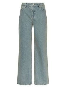 MOSS COPENHAGEN Dżinsy - Regular fit - w kolorze błękitnym rozmiar: XS. Niebieskie jeansy Moss Copenhagen, z aplikacjami, ze skóry, z podwyższonym stanem. Za 199,45 zł.