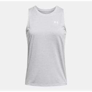 Damski tank top Under Armour Twist. Szare topy Under Armour, l, bez wzorów, z materiału, bez kołnierzyka, bez ramiączek. Za 170,79 zł.