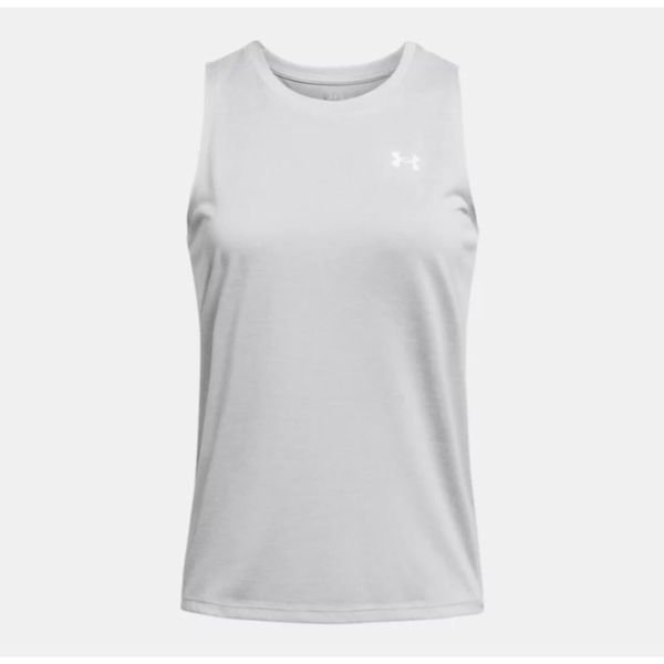Damski tank top Under Armour Twist. Szare topy Under Armour, l, bez wzorów, z materiału, bez kołnierzyka, bez ramiączek. Za 170,79 zł.