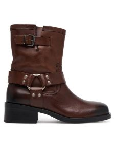 Tommy Jeans Botki Tjw Biker EN0EN02811 Brązowy. Brązowe botki Tommy Jeans, bez wzorów, z jeansu, bez obcasa, na płaskiej podeszwie, bez zapięcia. Za 509,99 zł.