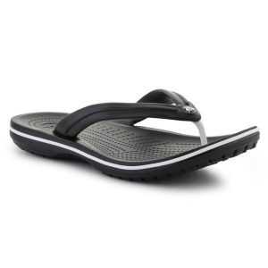 Klapki Crocs Crocband Flip Black U 11033-001 czarne. Czarne klapki bez wzorów, bez obcasa. Za 271,50 zł.