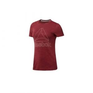 Koszulka sportowa damska Reebok EL Marble Logo Tee. Czerwone koszulki sportowe Reebok, bez wzorów, bez ramiączek. Za 126,00 zł.
